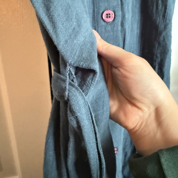 Lilla P Cotton Blue Button-Down Dress sz M Classic Scandi Girl Lagom Normcore - Picture 6 of 8